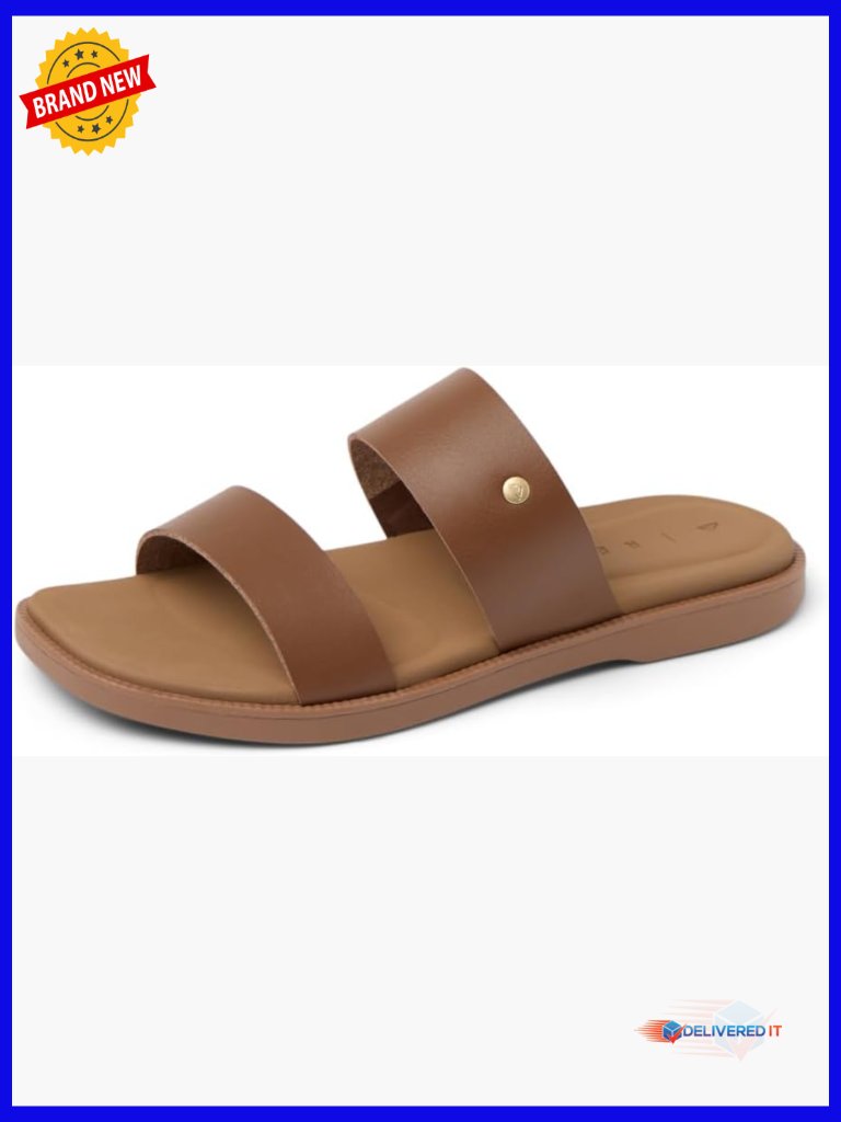Women's Slide Sandals With Arch Support, Cushioned Footbed, Slip On
